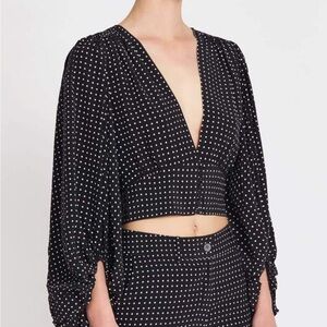 NWOT Equipment Black and White Polka Dot Blouse